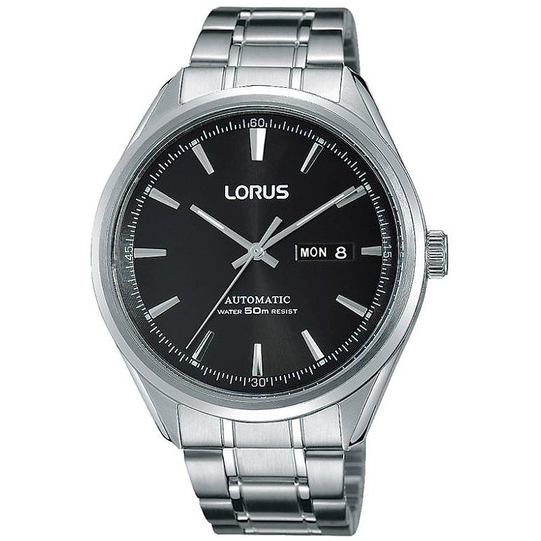 Reloj Lorus Classic para hombre Automatic Day Date Black Steel
